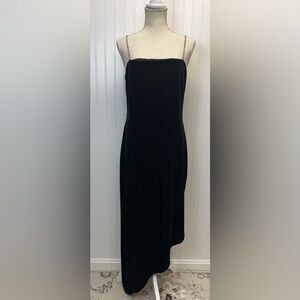 Vintage Velvet Slip Dress Diamond Encrusted Straps‎ Asymmetrical Hemline Sz M